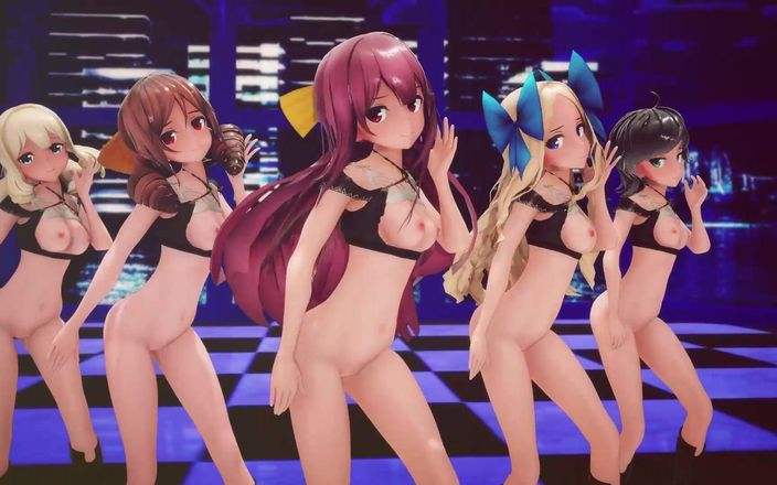 Mmd anime girls: Mmd r-18 anime girls, сексуальний танцювальний кліп 298