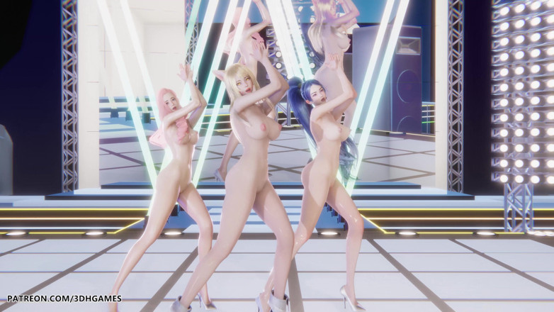 3D-Hentai Games: Red Velvet - Russian Roulette Ahri Evelynn Akali Sexy Naked Dance...
