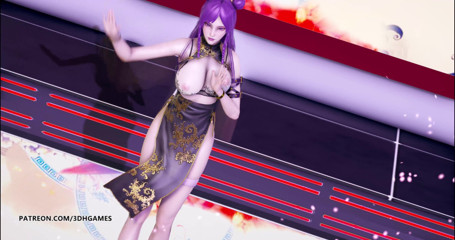 3D-Hentai Games: Tougen Renka - Strip-tease Ahri Kaisa Seraphine, danse érotique torride