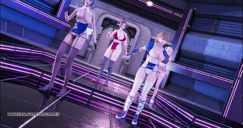 3D-Hentai Games: [MMD] Glide striptease Marie Rose Mai Shiranui Tamaki Kasumi doa...