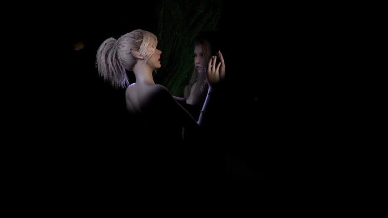 Wraith ward: Two sexy Elves put on an Erotic Lesbian Show