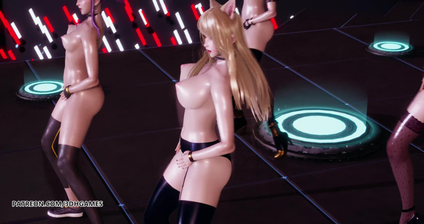 3D-Hentai Games: Popstars Ahri Akali Evelynn Kaisa de beste ongecensureerde 3D naaktdans