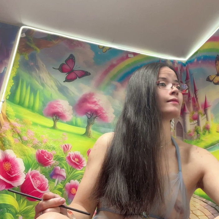 sweethanajapanese: Nice Hair Black Sexy Tit Show