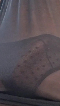 CD Teases in See Through Lingerie and Panties and Masturbates Until He Cums