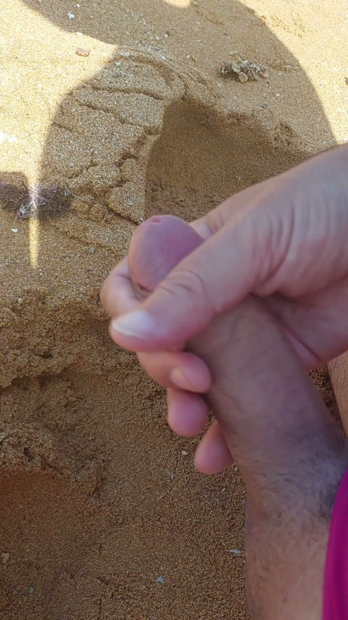Ladysilvas: Ladysilva Masturbating His Cock on a Deserted Beach Until He...