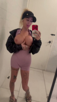Danae Showing Tits in the Mirror
