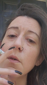 Smoking with My Insanely, Natural Long Black Nails