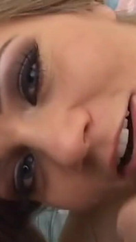 Very Beautiful Teen with Nice Tits and Hairy Pussy Fucked and Cumshot in Mouth by Huge Cock