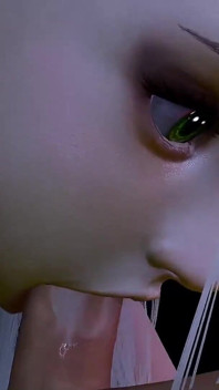 Lesní elf s ohromujícíma zelenýma očima kouří v POV | 3D porno
