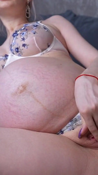 Deep Pregnant Masturbation and Hot Cum! Big Belly Admiration