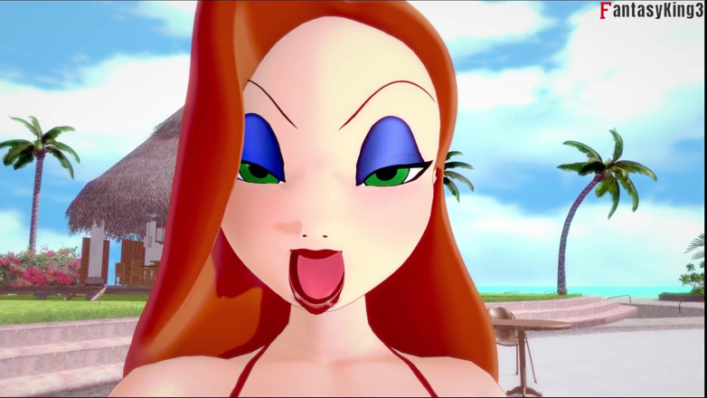 Fantasy king: Jessica Rabbit con un bikini en primer plano sexo