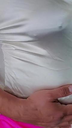 Satin Dressed Hands Free Cum thumbnail