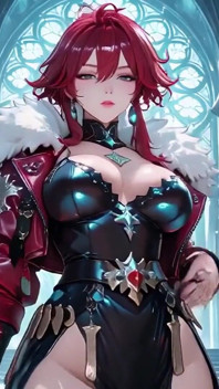 Ice Queen! Red-haired Sorceress Makes a Stunning Entrance in the Crystal Hall, Robe Slightly Open and Staff Tapping Seductively