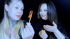 Goddess Misha Goldy: Sání Candy Cocks při pražení vašeho mikro-čůráka!