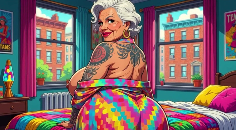 Huge Boobs: Calda nonna a casa