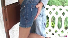 Shemale TS Collection: Travesti tetona se la follan al aire libre en su...