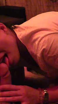 Night Blowjob on the Terrace with Sperm Mouth