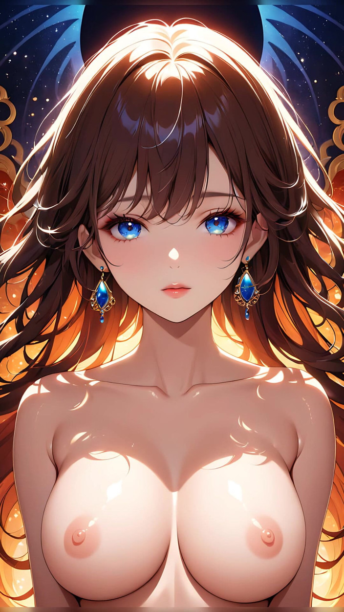 LustRender: Ai artistiek naakt - mooie vrouw in silhouet met stralende ogen...