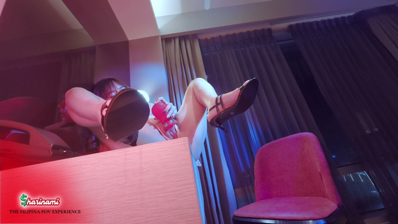 AsianSharinami: Behind the Scenes: Horny Filipina Uses New Vibrator Before the...