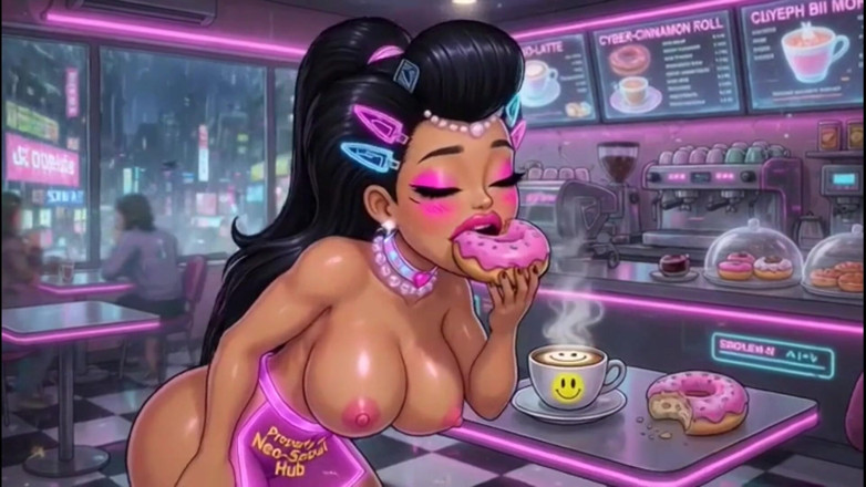 Hot girl dancing: Funny Cartoon Girl Topless, Ai Animation