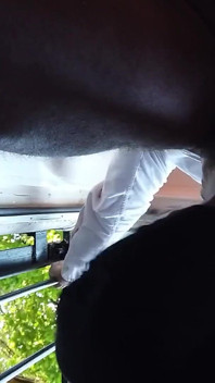 Sperma över hela vackert ansikte efter analsex! Närbild spermasväljare