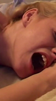 Blonde Babe Fingers Pussy Hard on Bed
