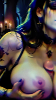 Vrăjitoare gotică sexy - anal și spermă haotică în Castelul Bântuit (4k Ai Generated)