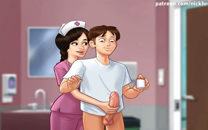 Cartoon Universal: 夏の佐賀パート139 - 病院の看護師は私の大きな勃起をジャーク(スペイン語字幕)