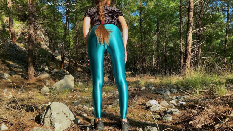 Shiny teens: Legging leohex brillant (couleur peacock à l'extérieur)