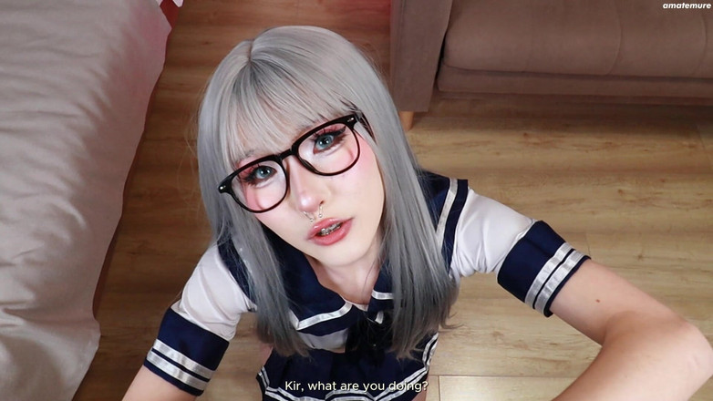 amatemure: 可爱的牙箍亚洲女大学生粗暴操老师 - 大鸡巴