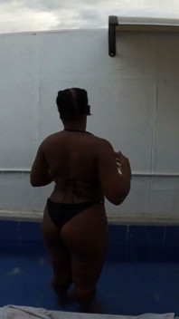 Big Ass Cock Sucking Goddess in Thong Went Over to the Neighbor Small Tub Pool Telling Him to Get His Dick Wet - Mastermeat1