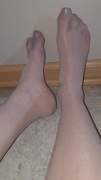 Sheer Nude Nylon Feet to Leak Over