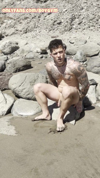 Semihard Cock, in the Public Beach