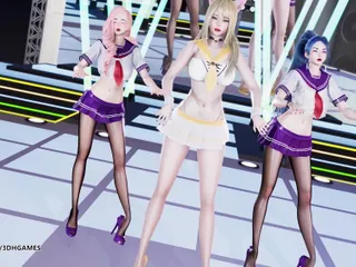 3D-Hentai Games: [mmd] Girls' Generation - Genie Ahri Seraphine Kaisa Striptease League of...
