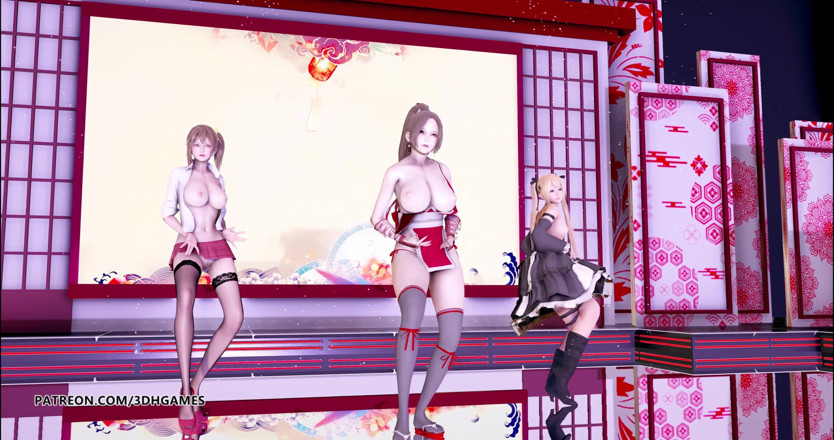 3D-Hentai Games: Стриптиз DOA Mai Shiranui Мари Роуз Мисаки