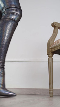 Shoeplay and Walking in Holo High Heel Thigh High Boots (shoe Collection) - Dame Olga 4K (718)