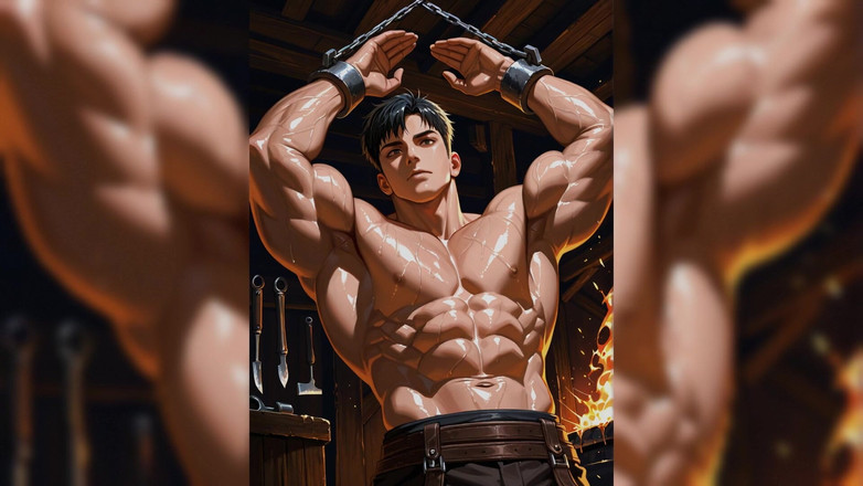 Erotic Man: Pekerja besi gay seksi Ai tayangan slaid