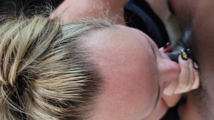 BBW Fun: Just a little afternoon head session - interracial BBC blowjob