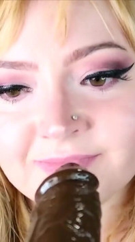 Big Black Dildo Tittyfuck & Suck