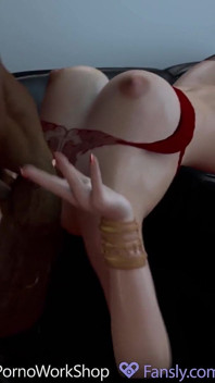 The Black Widow. Deep Throat Blowjob Ended with a Creampie.