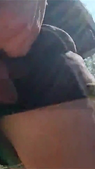 Freeballing Twink Walks Without Underwear, Sticks Out His Soft Dick From His Very Short Shorts Outdoor