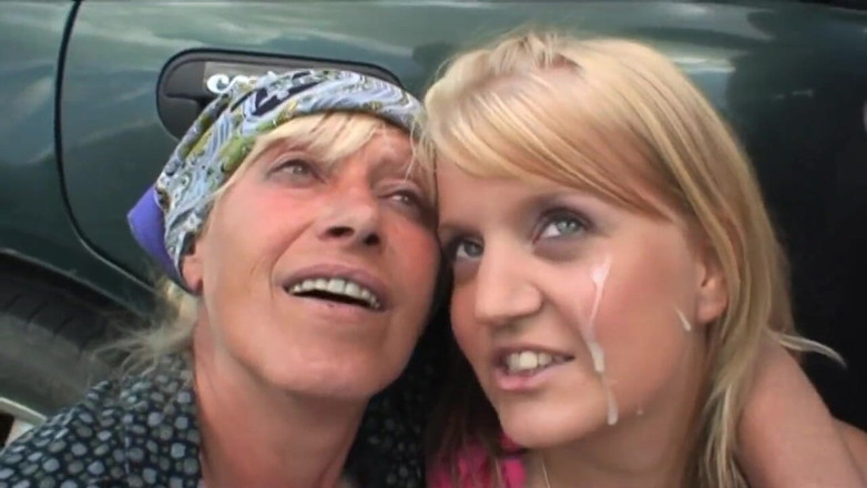 My porn family: Young hitchhicker with her stepgranny grateful for an old pig...