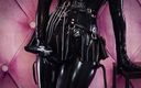 Arya Grander: Latex strap-on Sissy fuck point of view femdom pov video -...