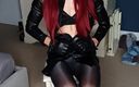Jessica XD: Jessicaxd - लाल बालों वाली, मेकअप, चमड़े और चमकदार चड्डी