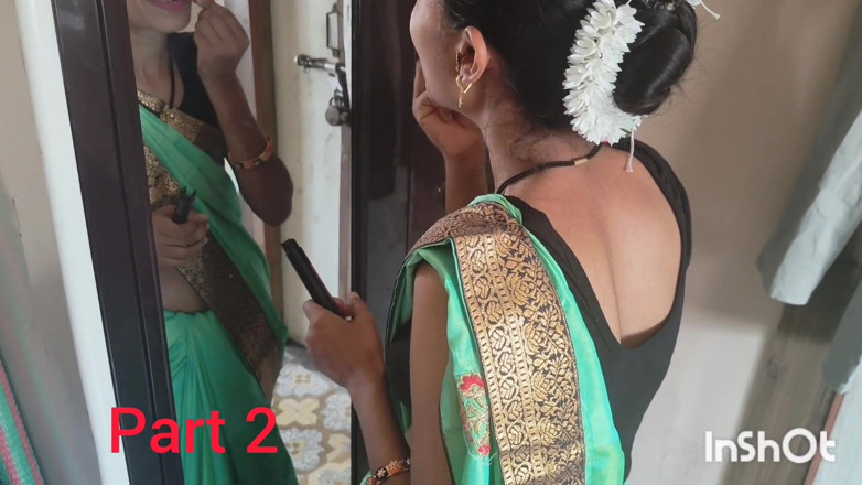 Desishycouple: India esposa preparándose en sari verde - parte 2