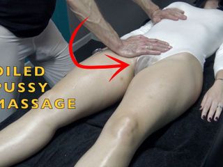 Markus Rokar Massage: Pijat memek berlumur minyak di ruang pijat
