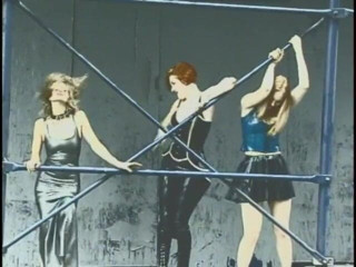 Girl on Girl: Redhead mistress whips her blonde slave's ass cheeks