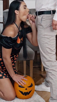 Beautiful Stepsis Gets Creampie on Halloween