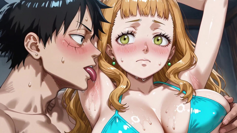 Prznai: Luffy (op) X Mimosa (bikini) (bc)