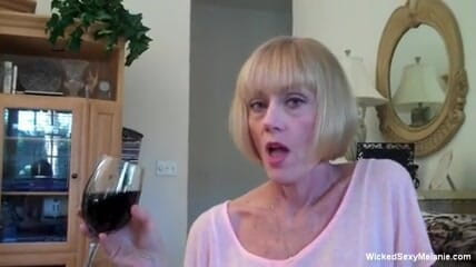 Wicked Sexy Melanie: Blonde grandma is tugging and sucking cock in POV